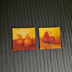 Prima Donna Yellow and Red Pear Decorative Plates